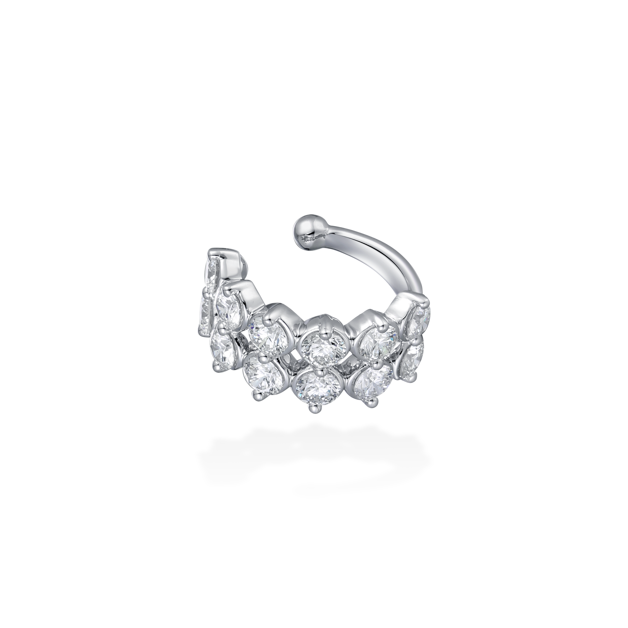 Sparkle double row diamond ear cuff